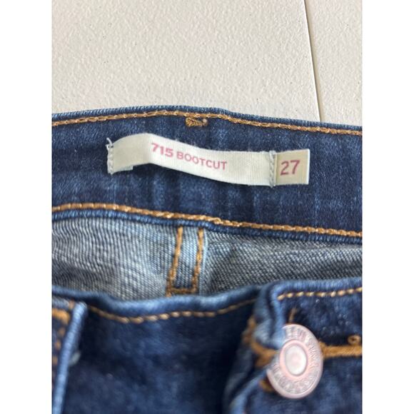 Levi’s 715 Bootcut Red Tag Dark Blue Wash Size 27 - Picture 5 of 12